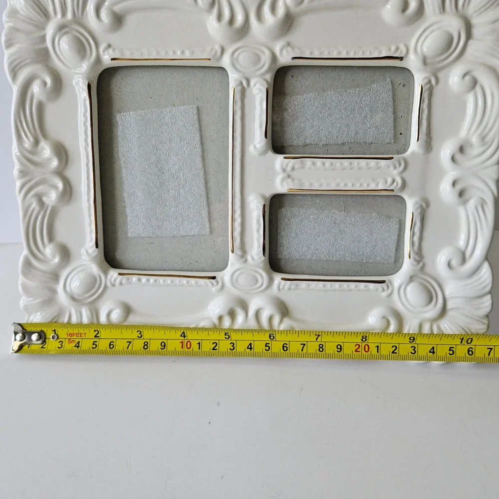 Vtg HB Group Porcelain Picture Frame 1997 Off White